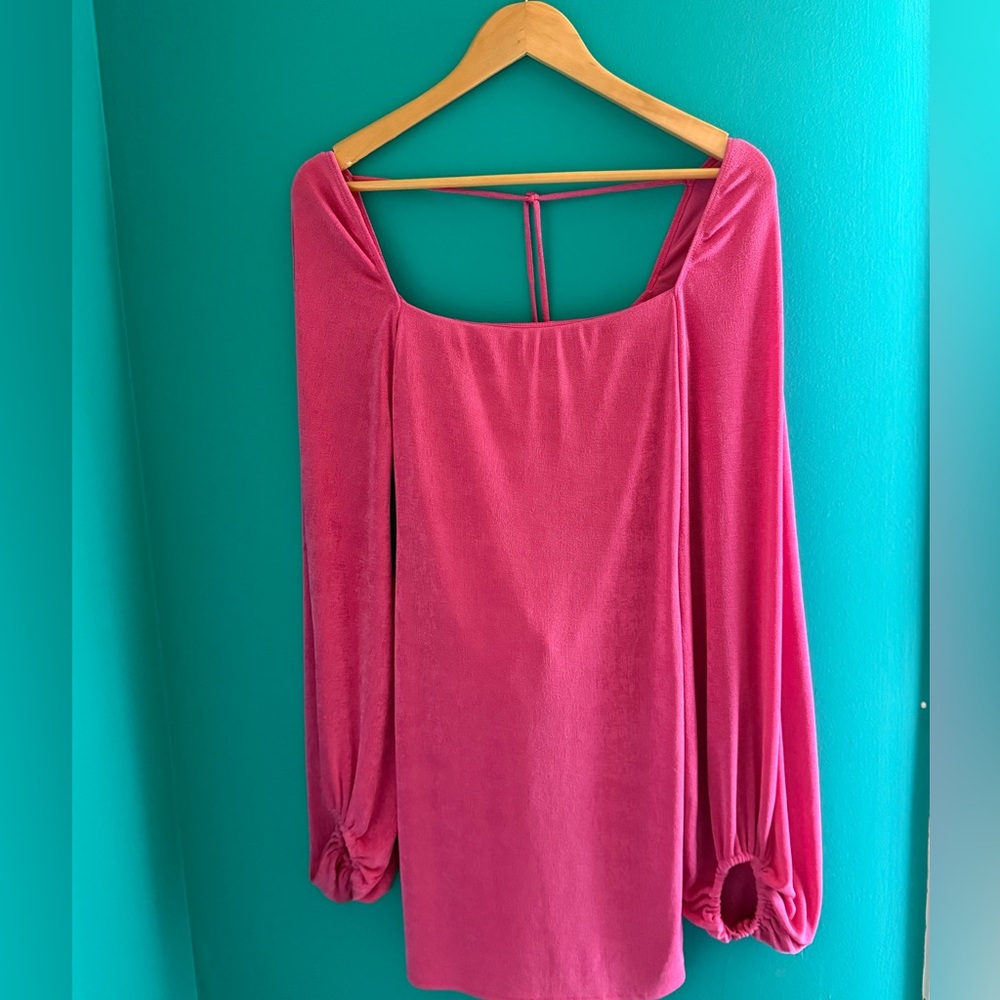 Chic Pink Long Sleeve Dress